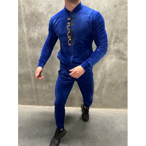 Veliūrinis sportinis kostiumas vyrams hugo boss - Mėlynas